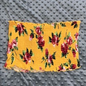 Forever 21 (ambiance) Yellow Floral Tube Top 🌺